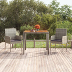 Mesa de jardín superficie de madera ratán PE beige 110x68x70 cm