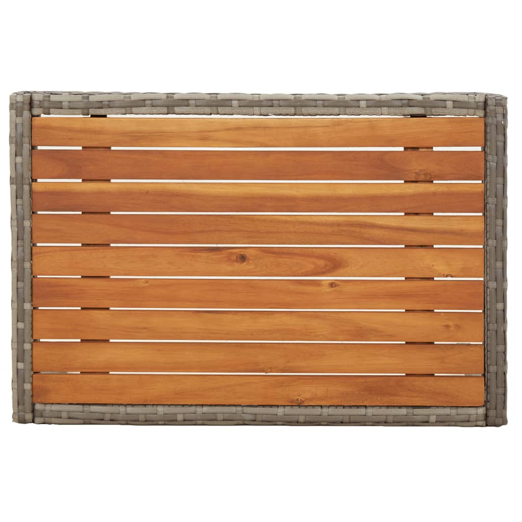 Set de muebles de jardín 3 pzas y cojines ratán sintético gris