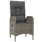 Set de muebles de jardín 3 pzas y cojines ratán sintético gris
