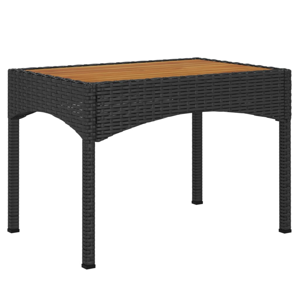 Set de muebles de jardín 3 pzas y cojines ratán sintético negro