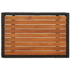 Set de muebles de jardín 3 pzas y cojines ratán sintético negro