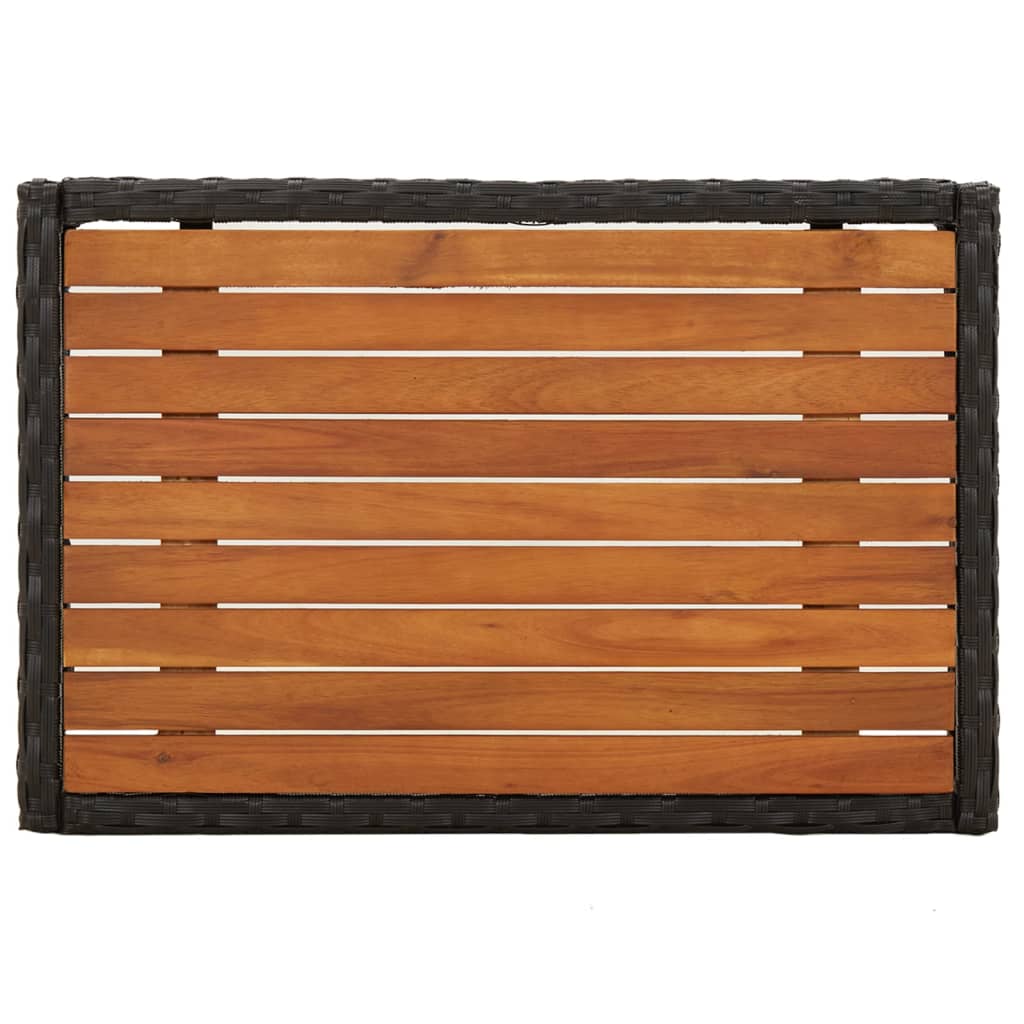 Set de muebles de jardín 3 pzas y cojines ratán sintético negro