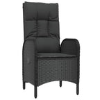 Set de muebles de jardín 3 pzas y cojines ratán sintético negro