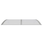 Marquesina de puerta policarbonato gris 150x100 cm