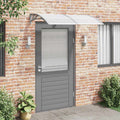 Marquesina de puerta policarbonato gris 150x100 cm