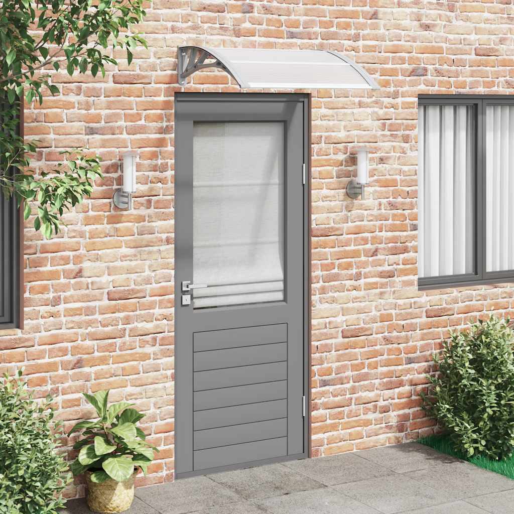Marquesina para puerta de policarbonato negra, 100 x 75 cm