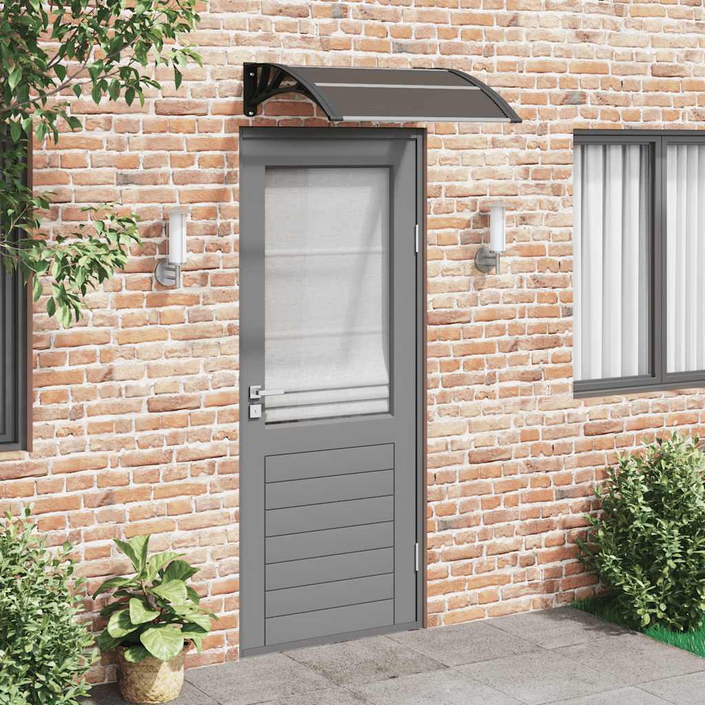 Marquesina para puerta de policarbonato negra, 100 x 75 cm