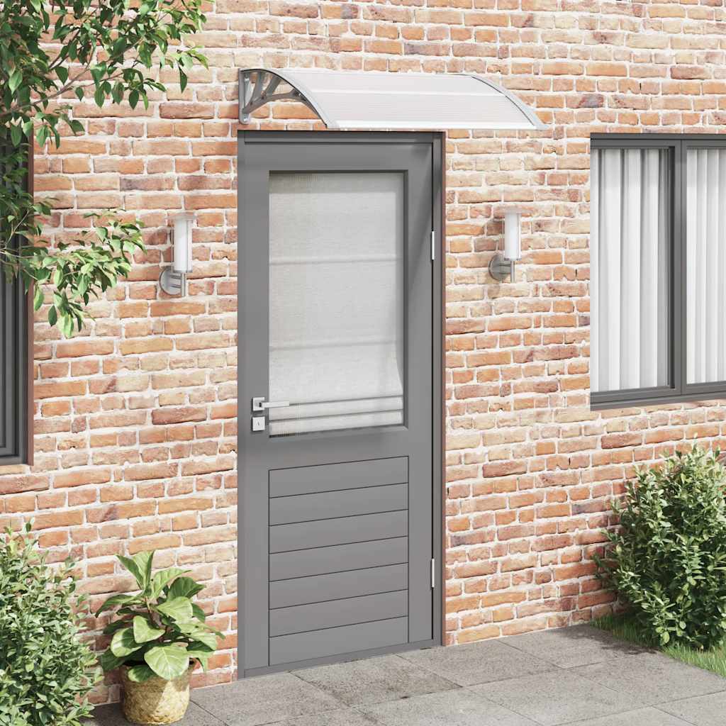 Marquesina para puerta de policarbonato negra, 100 x 75 cm