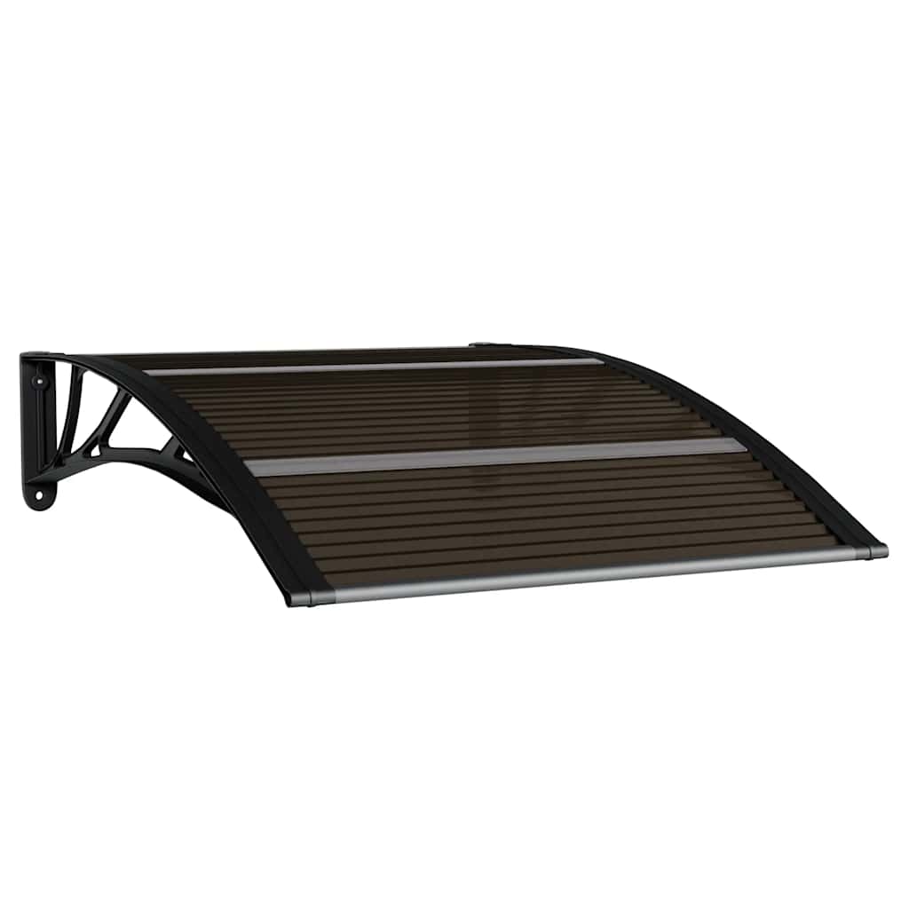 Marquesina para puerta de policarbonato negra, 100 x 75 cm