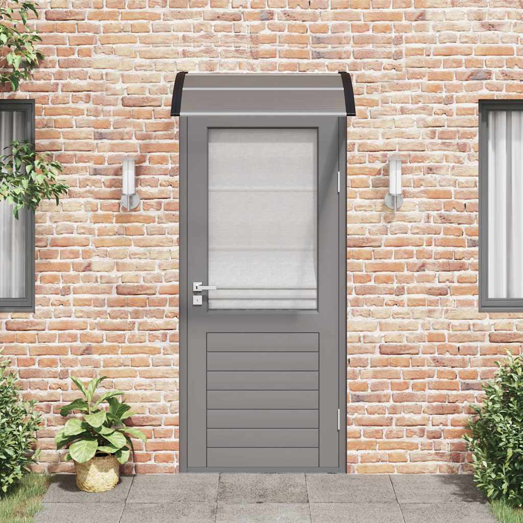 Marquesina para puerta de policarbonato negra, 100 x 75 cm