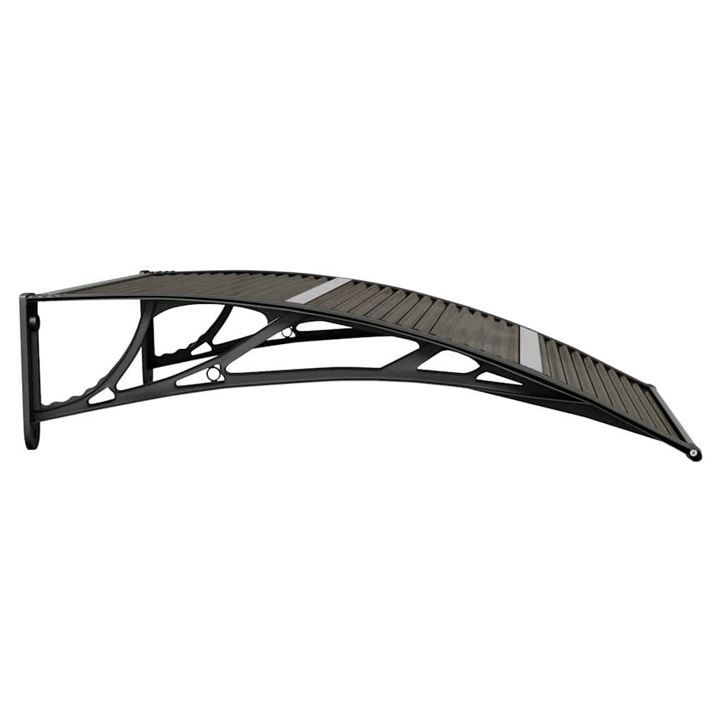Marquesina para puerta de policarbonato negra, 100 x 75 cm