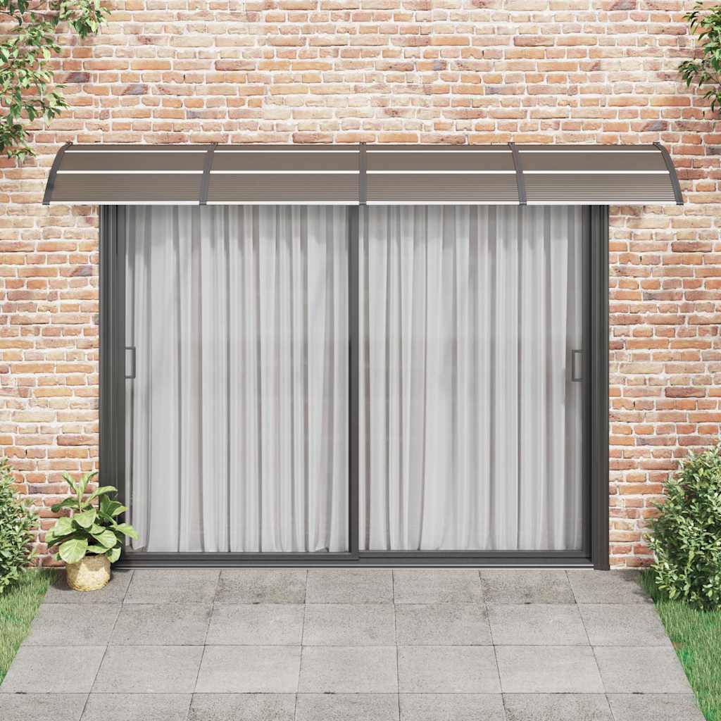 Marquesina para puerta de policarbonato negra, 350 x 100 cm