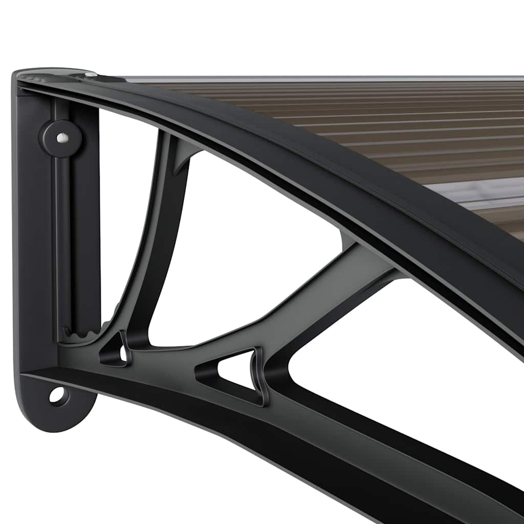 Marquesina para puerta de policarbonato negra, 350 x 100 cm
