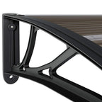 Marquesina para puerta de policarbonato negra, 350 x 100 cm