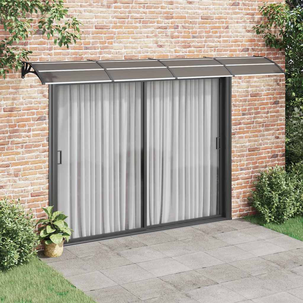 Marquesina para puerta de policarbonato negra, 350 x 100 cm