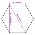 Carpa desmontable hexagonal paredes gris taupe 3,6x3,1m 220g/m²