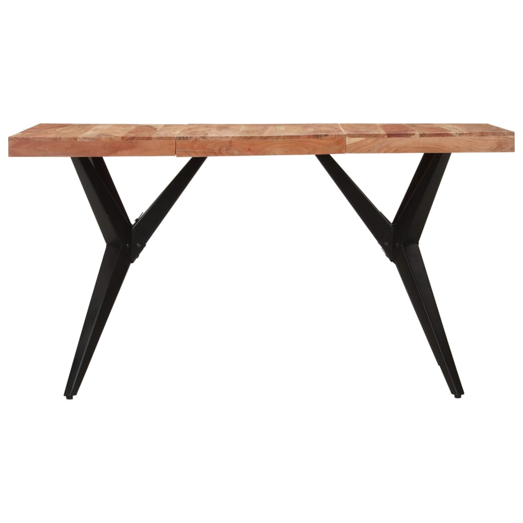 Mesa de comedor madera maciza de acacia negra 140x70x76 cm
