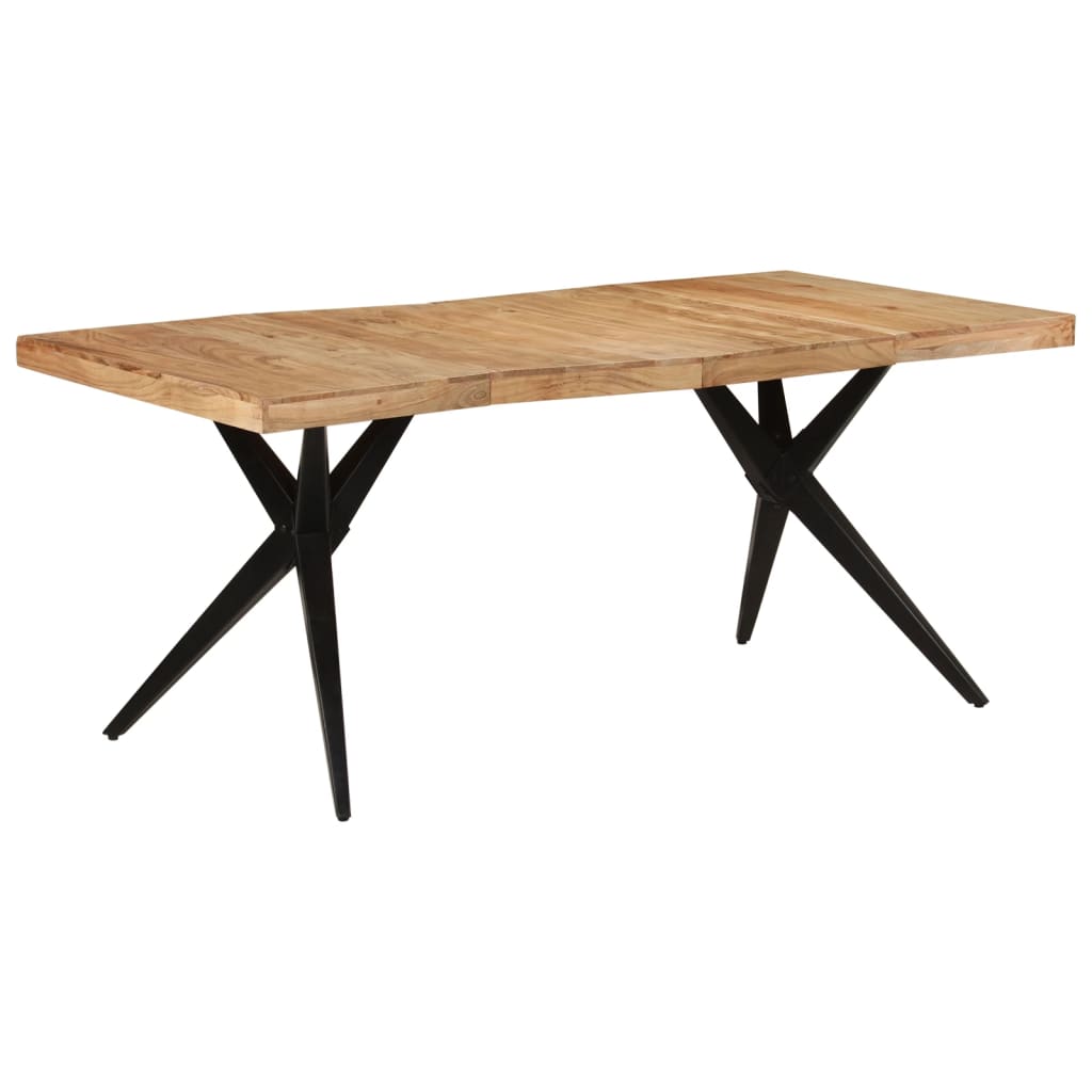 Mesa de comedor madera maciza de acacia negra 140x70x76 cm