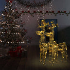 Adorno de reno de Navidad acrílico 3 unidades 60x16x100 cm