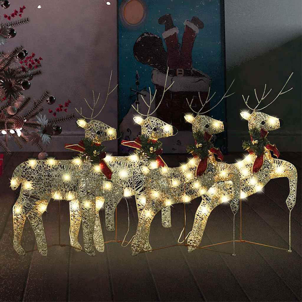 Renos de Navidad 2 unidades 40 LED blanco