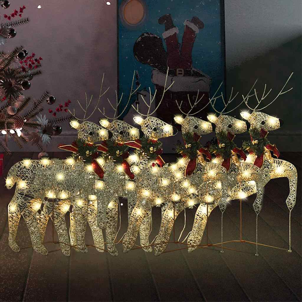 Renos de Navidad 2 unidades 40 LED blanco
