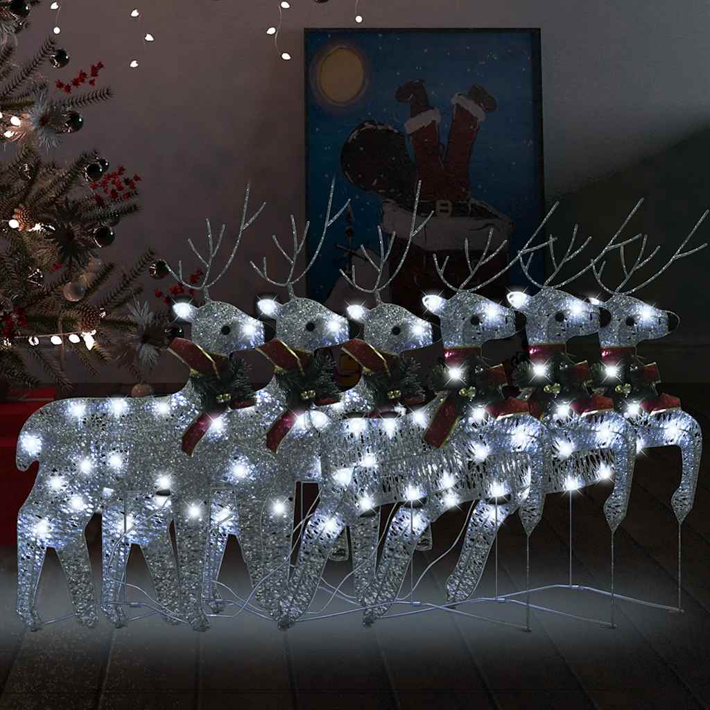 Renos de Navidad 2 unidades 40 LED blanco