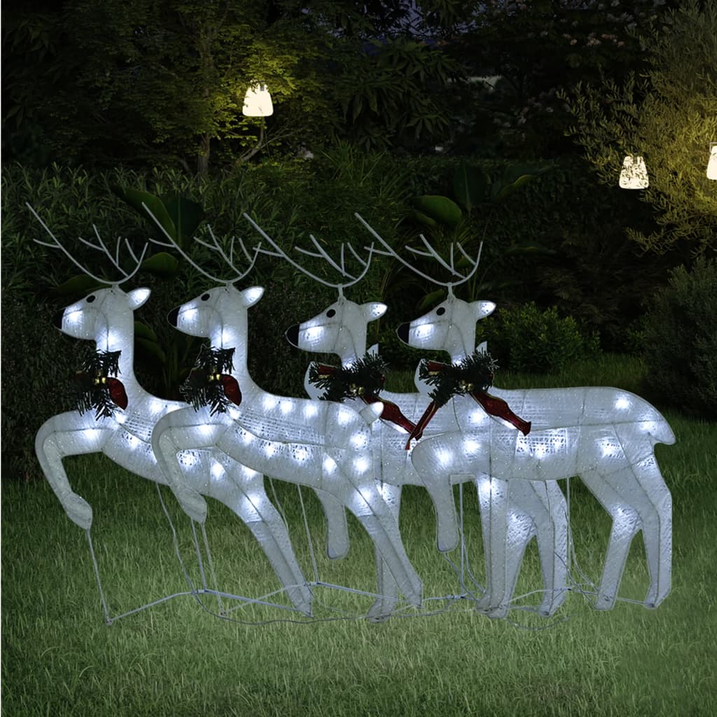 Renos de Navidad 2 unidades 40 LED blanco