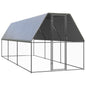 Gallinero de acero galvanizado gris 300x91x100 cm