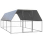 Jaula de gallinas acero galvanizado gris 200x91x100 cm