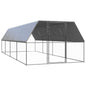 Gallinero de acero galvanizado gris 300x91x100 cm