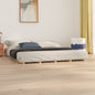 Estructura de cama de madera maciza de pino 140x190 cm