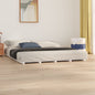 Estructura de cama de madera maciza de pino 140x190 cm