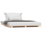 Estructura de cama de madera maciza de pino 140x190 cm