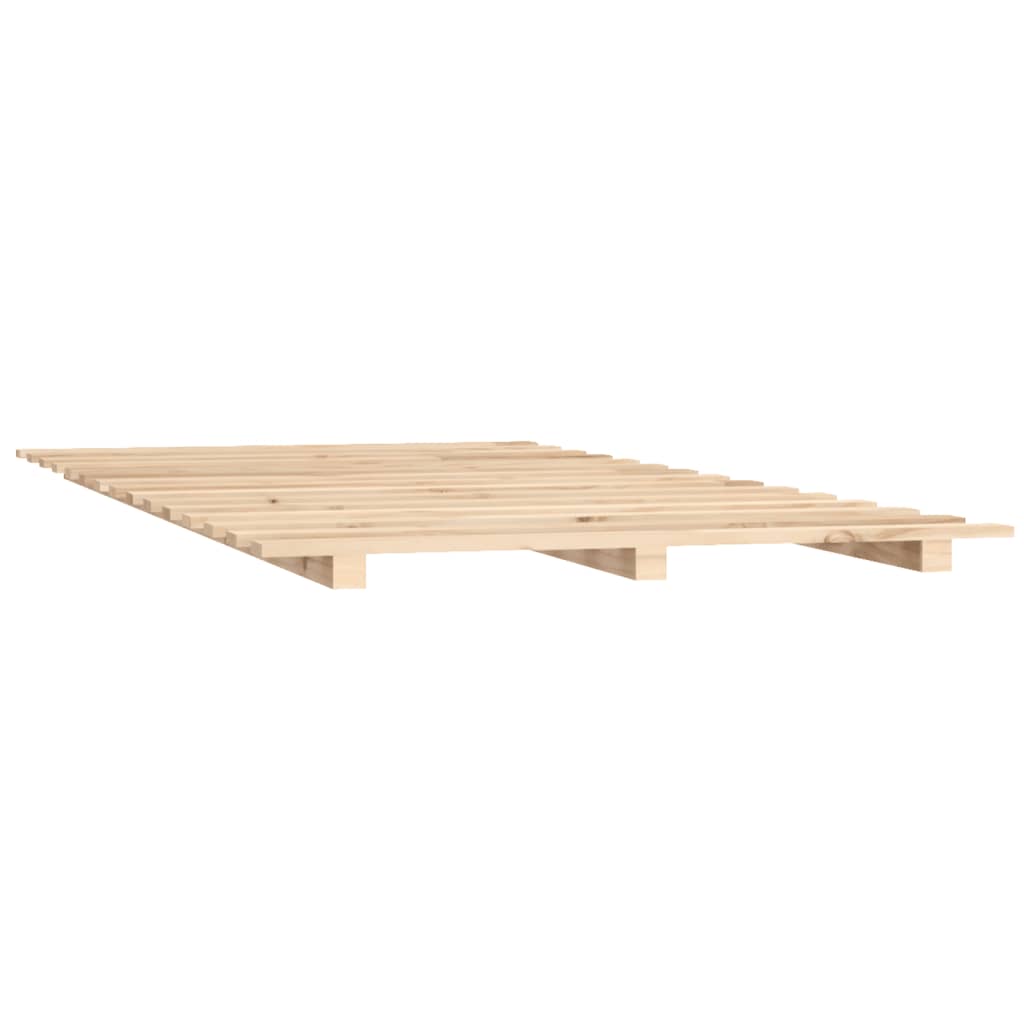 Estructura de cama de madera maciza de pino 140x190 cm