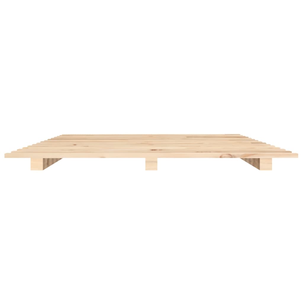 Estructura de cama de madera maciza de pino 140x190 cm