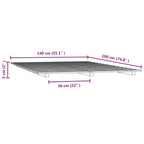 Estructura de cama de madera maciza de pino 140x190 cm