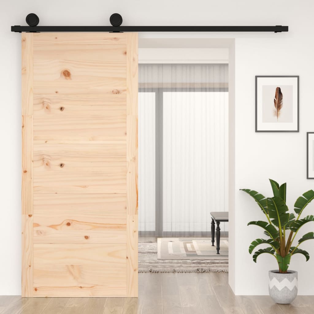 Solid pine barn door 100x1.8x214 cm