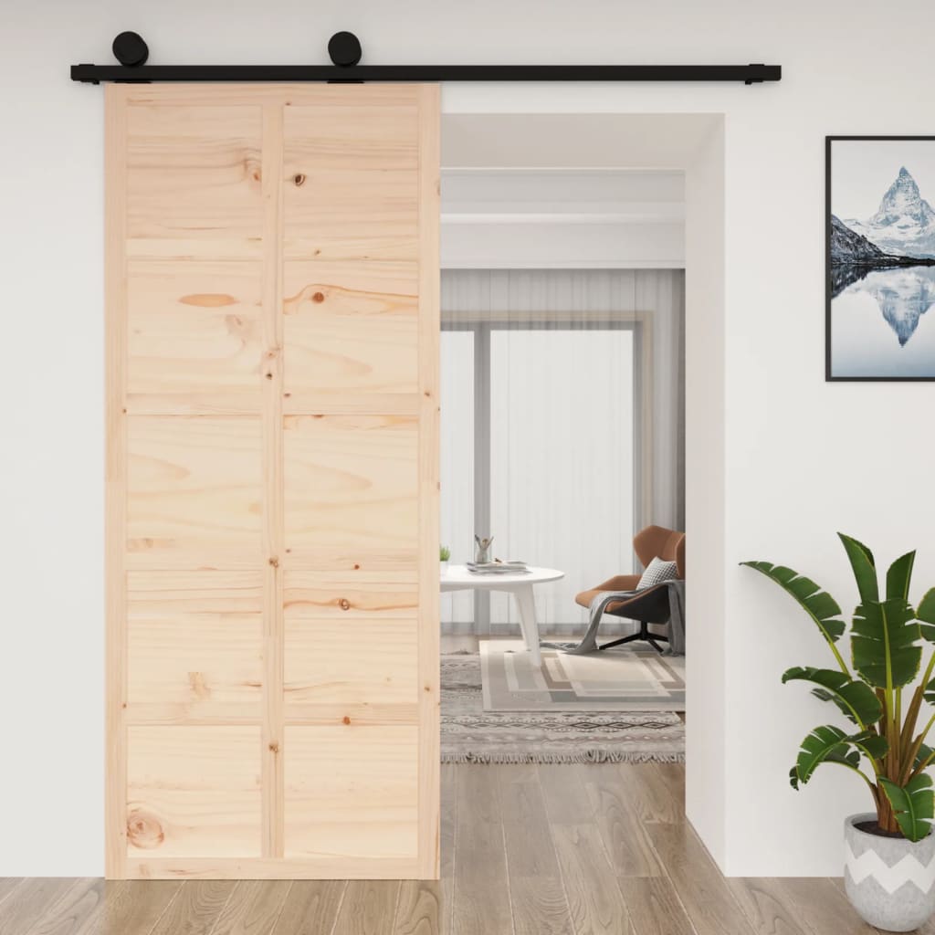 Solid pine barn door 100x1.8x214 cm