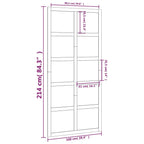 Puerta de granero madera maciza pino 100x1,8x214 cm