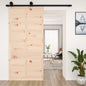 Puerta de granero madera maciza pino 100x1,8x214 cm