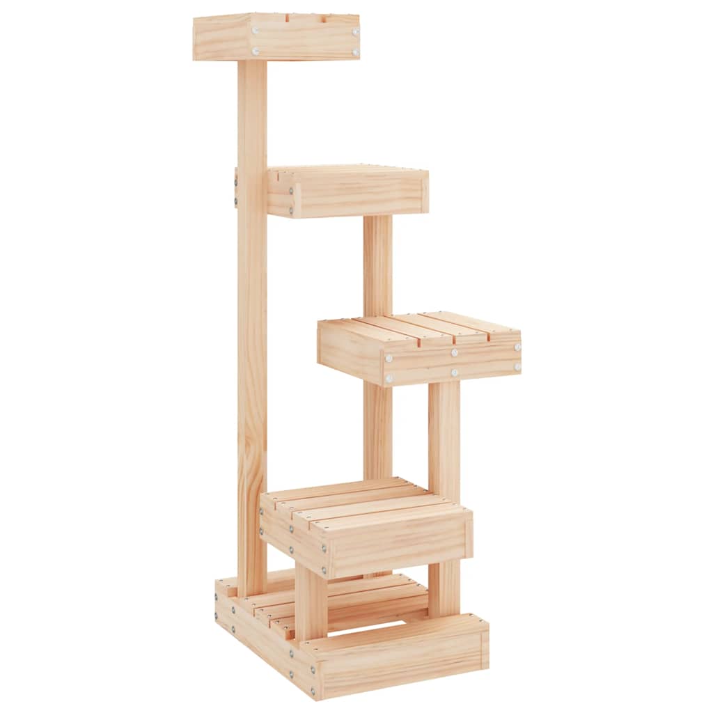 Árbol para gatos madera maciza de pino 45,5x49x103 cm