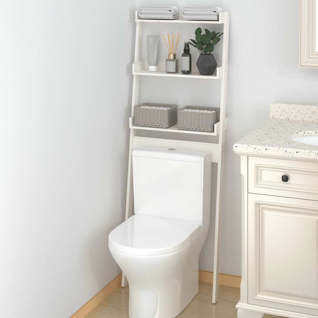 Estante de baño madera maciza de pino 63x26x171 cm