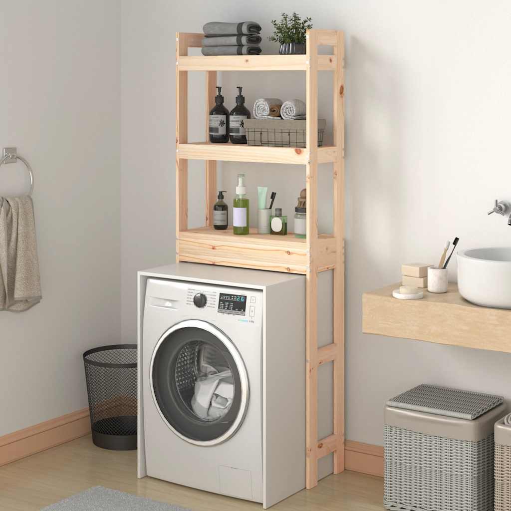 Estante de baño madera maciza de pino 63x26x171 cm
