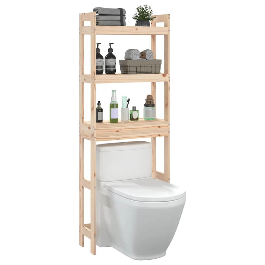 Estante de baño madera maciza de pino 63x26x171 cm