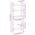 Estante de baño madera maciza de pino 63x26x171 cm