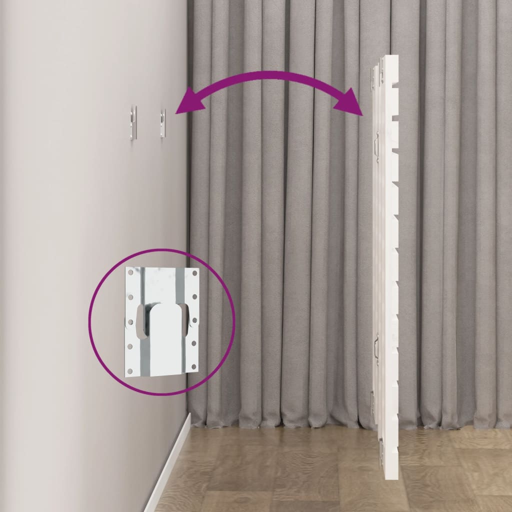 Cabecero cama de pared madera maciza pino blanco 106x3x91,5 cm