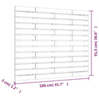 Cabecero cama de pared madera maciza pino blanco 106x3x91,5 cm