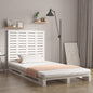 Cabeceira de cama de parede madeira maciça pinho branco 106x3x91,5 cm