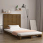Cabeceira de cama de parede madeira maciça pinho branco 106x3x91,5 cm