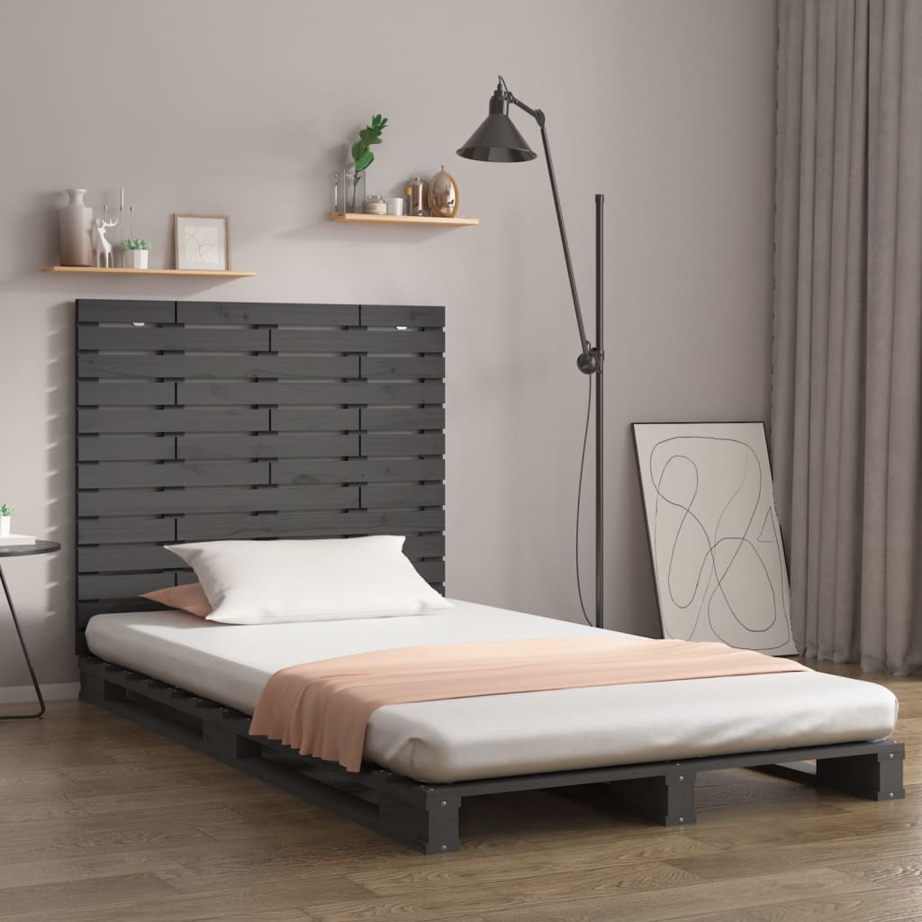 Cabecero cama de pared madera maciza pino blanco 106x3x91,5 cm
